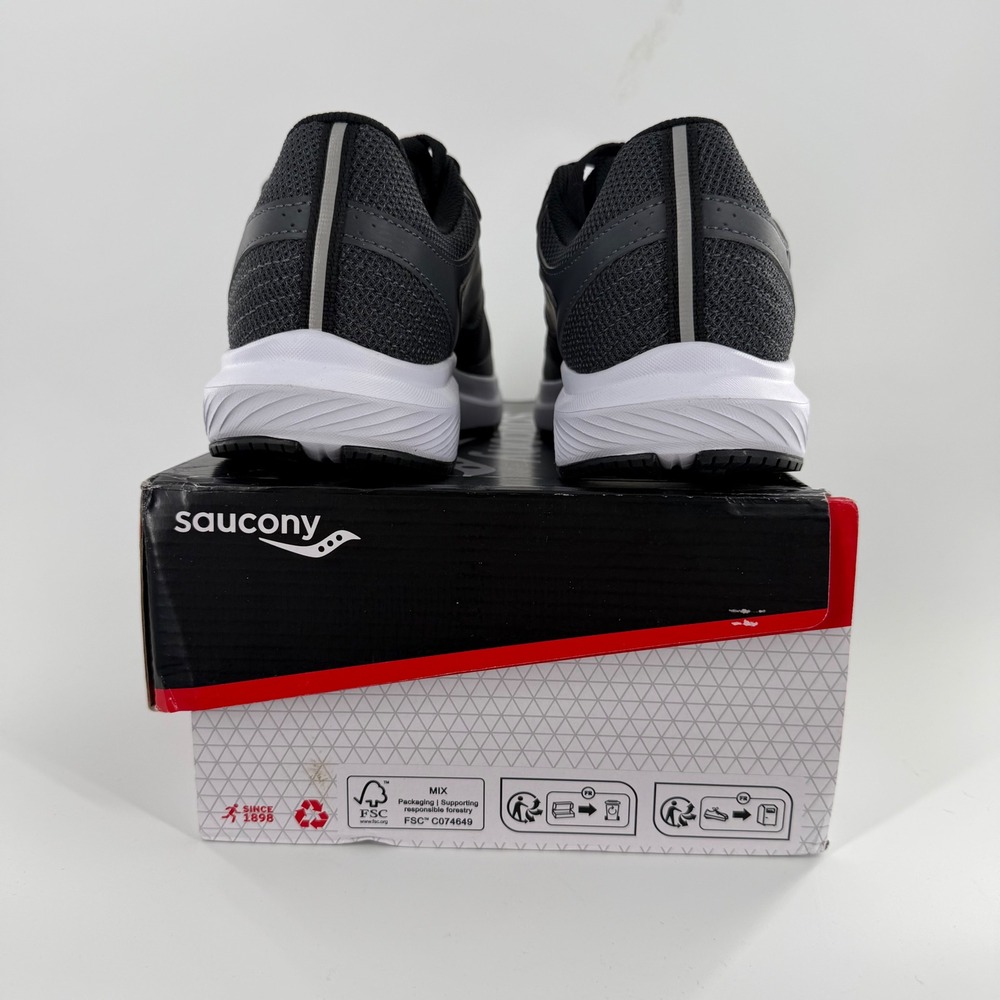 Saucony Cohesion 17 Mens Running Shoes Shadow Black Red Wide 4E S20944-101 Sz 8 - Picture 4 of 8
